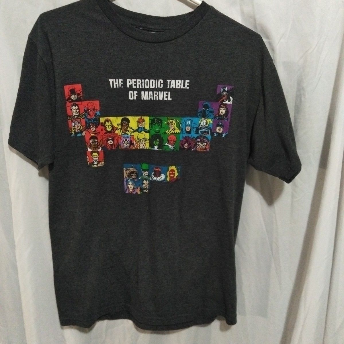Periodic Table Of Marvel T-Shirt Grey Uni Men/Women Size Medium